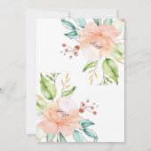 Invitation Aquarelle florale 30e anniversaire de mariage (Dos)