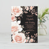 Invitation Aquarelle Florale Adulte 40e anniversaire (Debout devant)