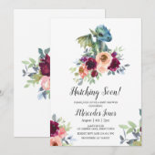 Invitation Aquarelle Florale Aile verte Hachage Dragon Bientô (Devant / Derrière)