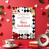 Invitation Aquarelle florale Alice dans l'Onederland Annivers