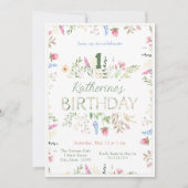 Invitation Aquarelle florale Alphabet ABC Anniversaire (Devant)