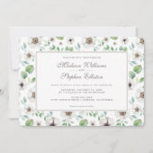 Invitation Aquarelle florale | Anémonique blanc - Mariage (Devant)