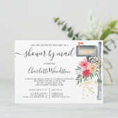 Invitation Aquarelle florale annulé douche par boîte postale (Debout devant)
