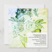 *~* Aquarelle Florale AR15 QR RSVP Ombre MARIAGE