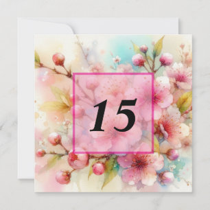 Invitation Aquarelle florale aux couleurs pastel douces