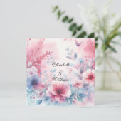 Invitation Aquarelle florale aux couleurs pastel douces (Debout devant)