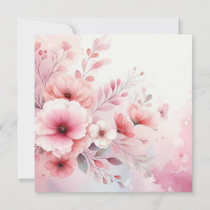 Invitation Aquarelle florale aux couleurs pastel douces