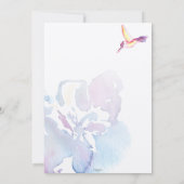 Invitation aquarelle florale avec un colibri (Dos)
