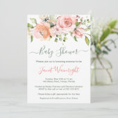 Invitation Aquarelle Florale, Baby shower de feuillage verdoy (Debout devant)