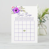 Invitation Aquarelle florale Baby shower de printemps Bingo b (Debout devant)