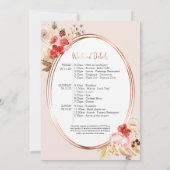 Invitation Aquarelle Florale Bachelorette Week-end Itinéraire (Dos)