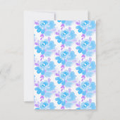 Invitation Aquarelle Florale Baptême bleu croisé (Dos)