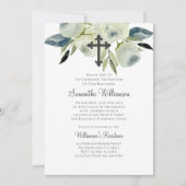 Invitation Aquarelle Florale Baptisée (Devant)