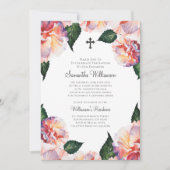 Invitation Aquarelle Florale Baptisée (Devant)