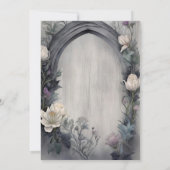 Invitation Aquarelle florale blanche gothique païen à la main (Dos)