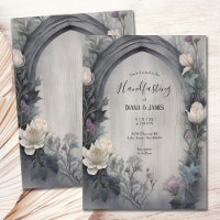 Aquarelle florale blanche gothique païen à la main