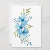 Invitation Aquarelle florale bleue (Dos)