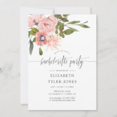 Invitation Aquarelle florale Blush et Rose Gold Bachelorette (Devant)