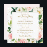 Invitation Aquarelle florale Blush or 16e anniversaire Invita<br><div class="desc">Invitations d'anniversaire florales plus modernes dans le Little Bayleigh Store!</div>