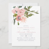 Invitation Aquarelle florale Blush Pink Bachelorte (Devant)