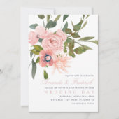 Invitation Aquarelle florale Blush Rose Mariage Inviter (Devant)