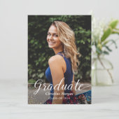 Invitation Aquarelle Florale Botanique Graduation Party Photo (Debout devant)