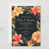 Invitation Aquarelle Florale Botanique Mariage tropical (Devant)