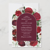 Invitation Aquarelle Florale Bourgogne Elégante Arche de Mari (Devant)