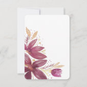 Invitation Aquarelle Florale Bourgogne et Gold Invi (Dos)