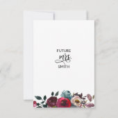 Invitation Aquarelle florale Bourgogne Fête des mariées viole (Dos)