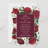 Invitation Aquarelle florale bourguignonne moderne Mariage él (Devant)