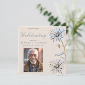Invitation Aquarelle Florale Célébration de la vie Photo (Debout devant)
