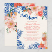 Invitation Aquarelle florale C'est plus Fête des mariées (Devant / Derrière)