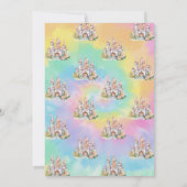 Invitation Aquarelle Florale Château Tie Dye Anniversaire (Dos)