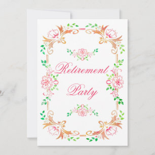 Invitation Aquarelle florale chic de retraite recto-verso