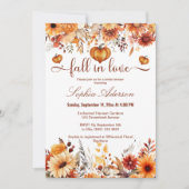 Invitation Aquarelle Florale chute dans l'amour Coeurs Citrou (Devant)