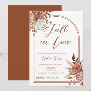 Invitation Aquarelle Florale chute en Fête des mariées d'amou