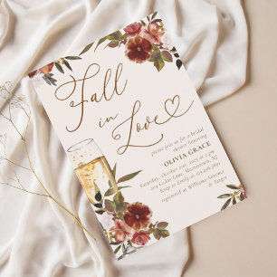 Invitation Aquarelle Florale chute en Fête des mariées d'amou
