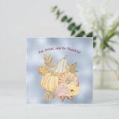 Invitation Aquarelle Florale Citrouille Thanksgiving (Debout devant)