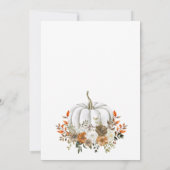 Invitation Aquarelle Florale Citrouille Thanksgiving Dîner (Dos)