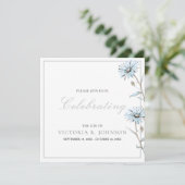 Invitation Aquarelle Florale Colibri Célébration de la vie (Debout devant)