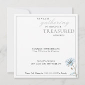 Invitation Aquarelle Florale Colibri Célébration de la vie (Dos)