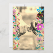 Invitation Aquarelle florale colorée Mariage mexicain (Dos)