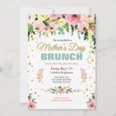 Invitation Aquarelle florale de brunch de thé de jour de (Devant)