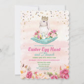 Invitation aquarelle florale de chasse aux oeufs d (Devant)