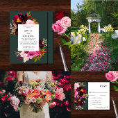 Invitation Aquarelle florale de la Bourgogne verte