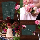 Invitation Aquarelle florale de la Bourgogne verte