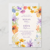 Invitation Aquarelle florale de mariage (Devant)