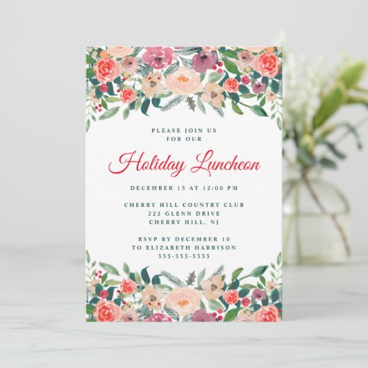 Invitation Aquarelle florale de midi (Debout devant)