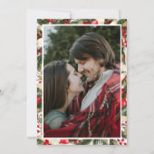 Invitation Aquarelle florale de Noël photo mariage (Dos)